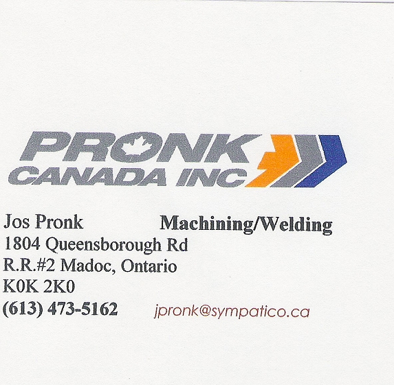 Pronk Canada Inc Machine Shop